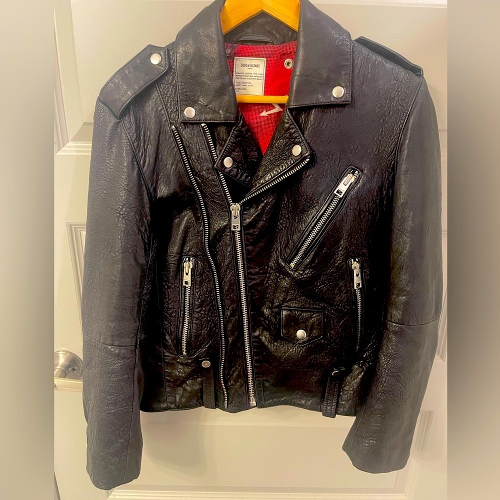 Stunning Zadig & Voltair Black Leather Jacket! Lamb skin